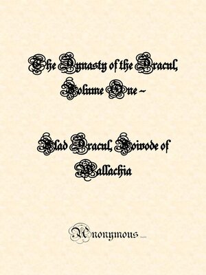cover image of The Dynasty of the Dracul, Volume One
